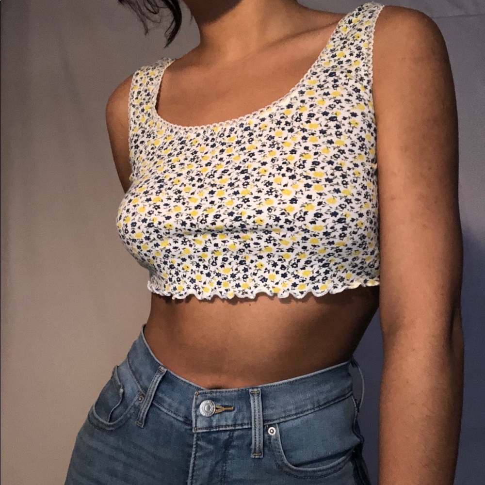 Topshop Cropped Floral Top